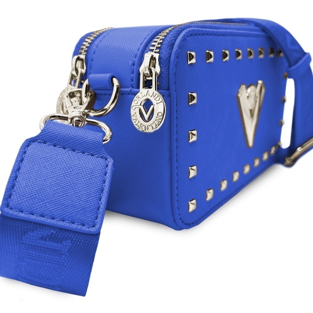 NWT Valentino Orlandi Navy Blue Crossbody Camera-Style‎ Handbag Purse - Picture 3 of 8